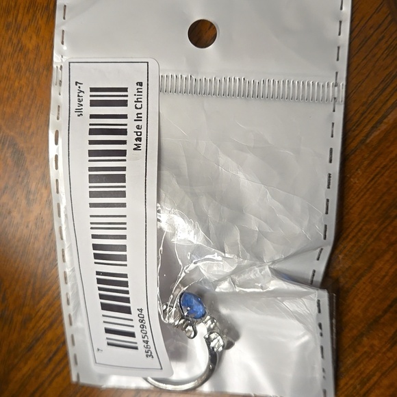 Turtle Ring Blue Gemstone Ocean Inspired Beach Party Alloy & Glass size 7 - Picture 6 of 6